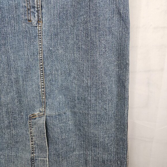Vintage Perry Ellis Blue Denim Skirt Y2K Boho Retro 8 - Picture 6 of 16